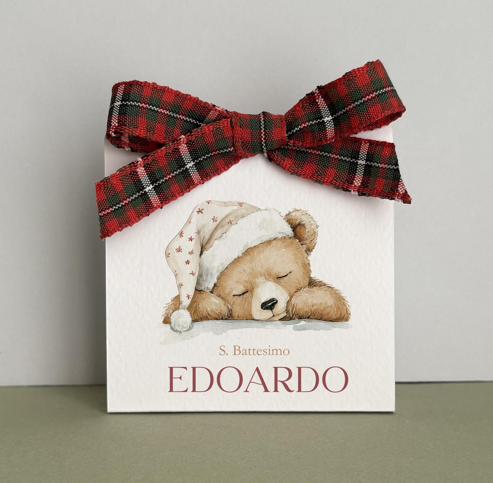 Scatolina battesimo bambino con orsetto, porta confetti nascita, bomboniera battesimo periodo natalizio, Battesimo a Natale con teddy bear