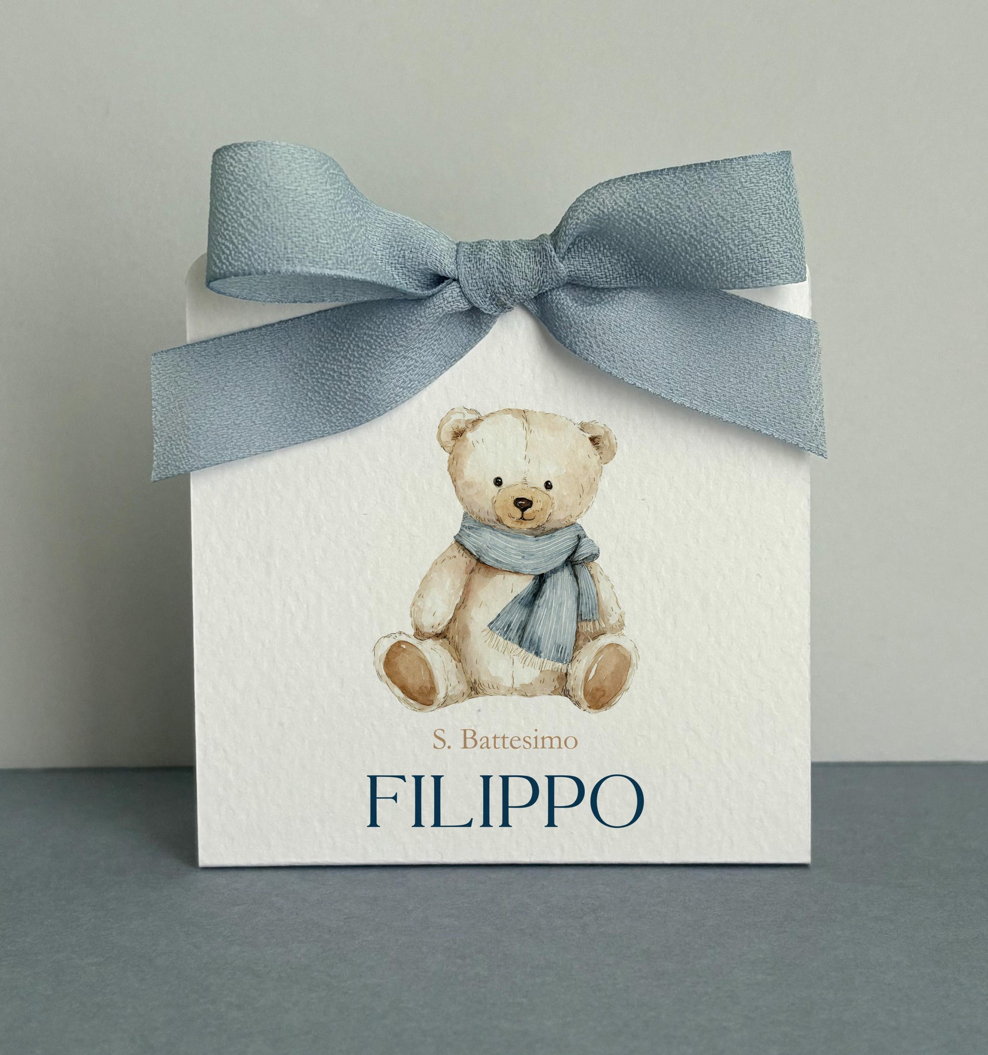 Scatolina battesimo bambino con orsetto, porta confetti nascita, bomboniera battesimo periodo natalizio, Battesimo a Natale con teddy bear